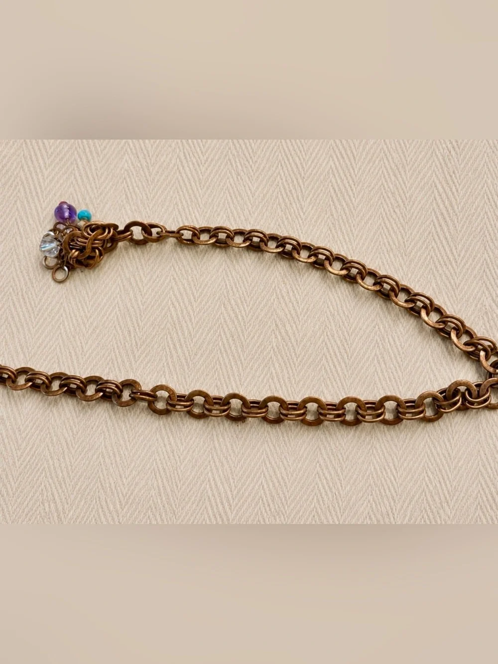 Chico’s Boho Multi-Strand Beaded Chain Belt- Statement Waist Accessory